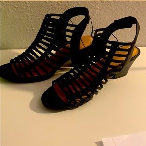 Black heeled sandals